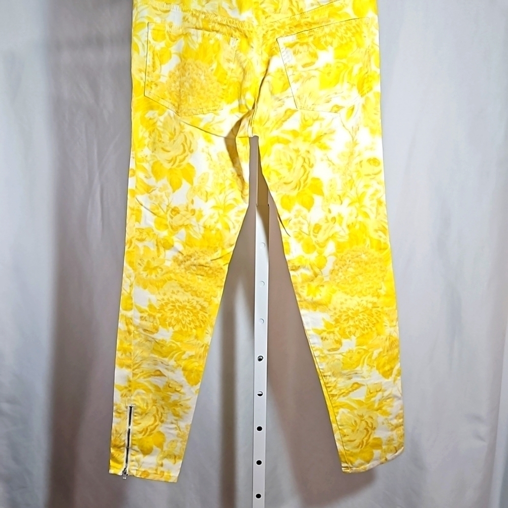 Stella McCartney Yellow/White Floral Print Skinny Jeans Size 27 - Picture 6 of 8